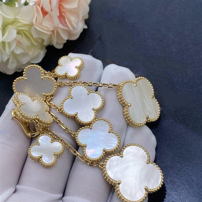 [⭐⭐JeweliWhal]CLOVER EARRINGS WHITE MOP 4 MOTIFS GOLD