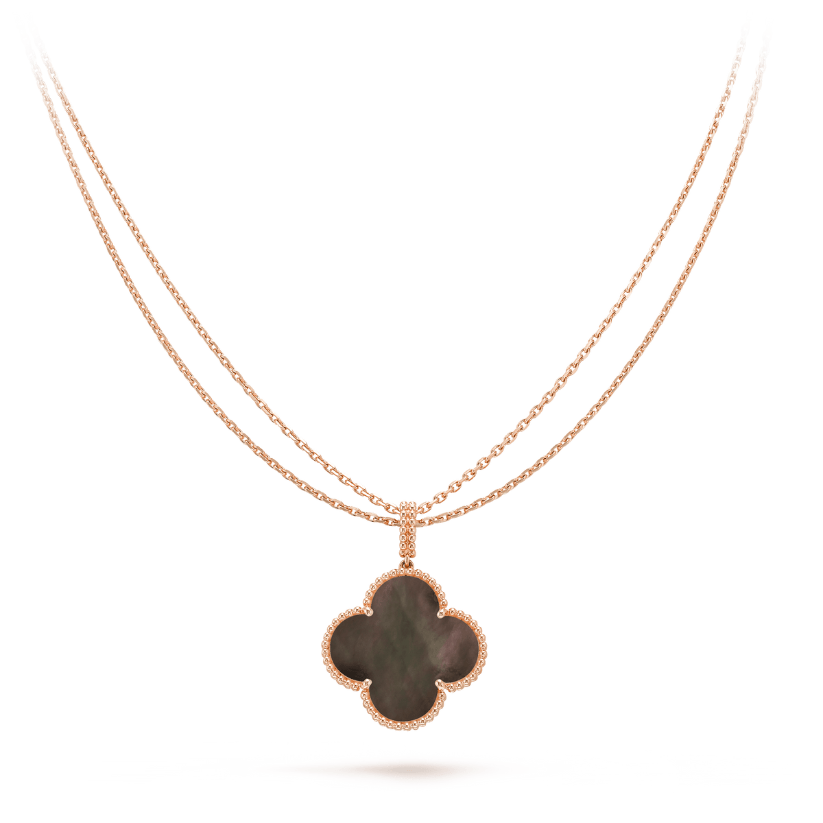 [⭐⭐JeweliWhal]CLOVER 25MM GOLD DARK MOP BIG CLOVER NECKLACE