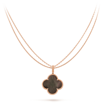 [⭐⭐JeweliWhal]CLOVER 25MM GOLD DARK MOP BIG CLOVER NECKLACE
