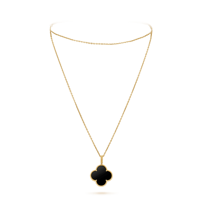 [⭐⭐JeweliWhal]CLOVER 25MM ゴールド オニキス ビッグクローバー ネックレス