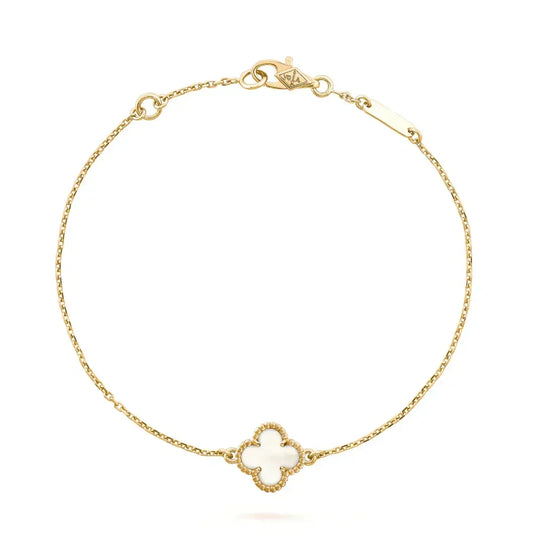 [⭐⭐JeweliWhal]CLOVER WHITE MOP SINGLE FLOWER BRACELET