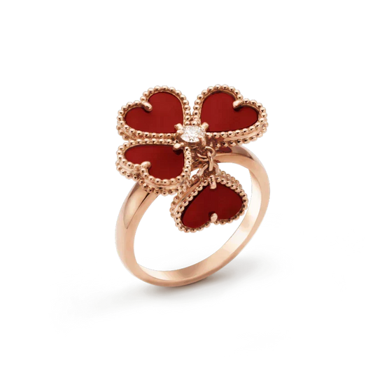 [⭐⭐JeweliWhal]SWEET CLOVER CARNELIAN RING