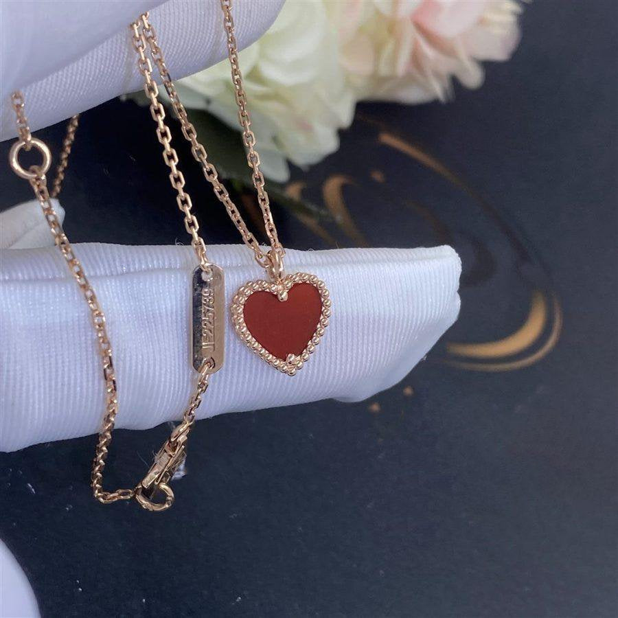[⭐⭐JeweliWhal]SWEET CLOVER CARNELIAN HEART NECKLACE