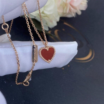 [⭐⭐JeweliWhal]SWEET CLOVER CARNELIAN HEART NECKLACE