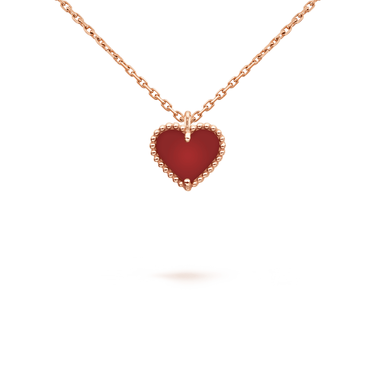 [⭐⭐JeweliWhal]SWEET CLOVER CARNELIAN HEART NECKLACE