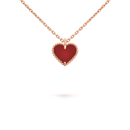 [⭐⭐JeweliWhal]SWEET CLOVER CARNELIAN HEART NECKLACE