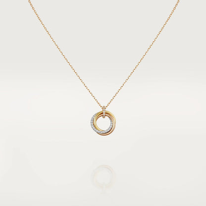 [⭐⭐JeweliWhal]TRINITY NECKLACE SILVER GOLD PINK GOLD DIAMONDS
