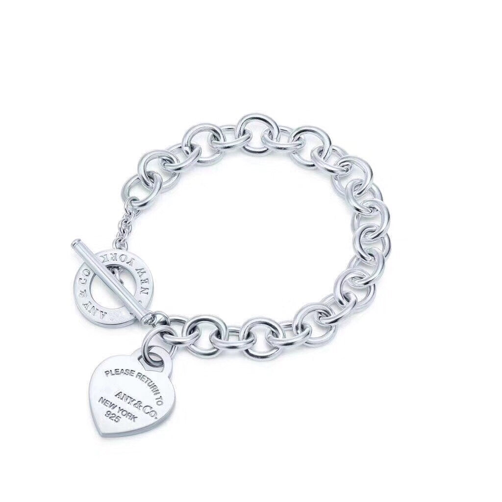 [⭐JeweliWhal]LOVE HEART PIN BUCKLE RETURN TO TIF SILVER BRACELET