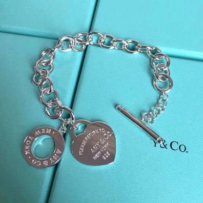 [⭐JeweliWhal]LOVE HEART PIN BUCKLE RETURN TO TIF SILVER BRACELET