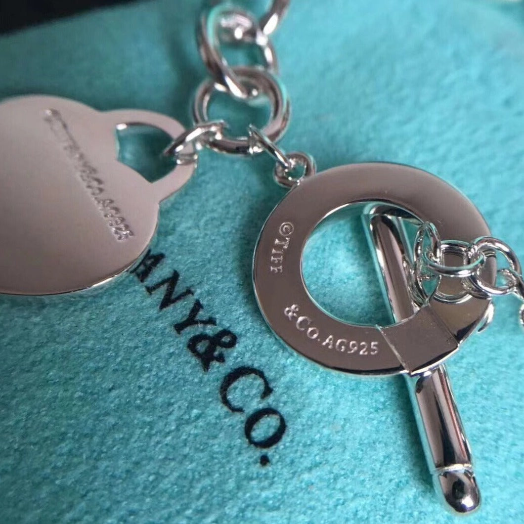 [⭐JeweliWhal]LOVE HEART PIN BUCKLE RETURN TO TIF SILVER BRACELET