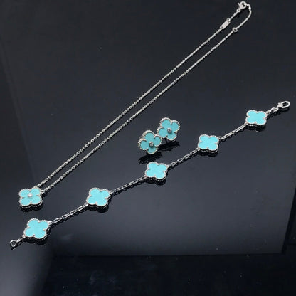 [⭐⭐JeweliWhal]CLOVER 1 DIAMOND BLUE SKY SILVER EARRINGS