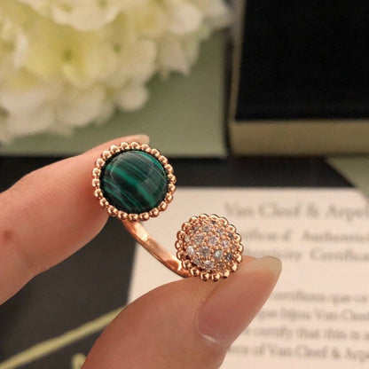 [⭐⭐JeweliWhal]PERLEE COULEURS DIAMOND ROSE GOLD BETWEEN THE FINGER RING