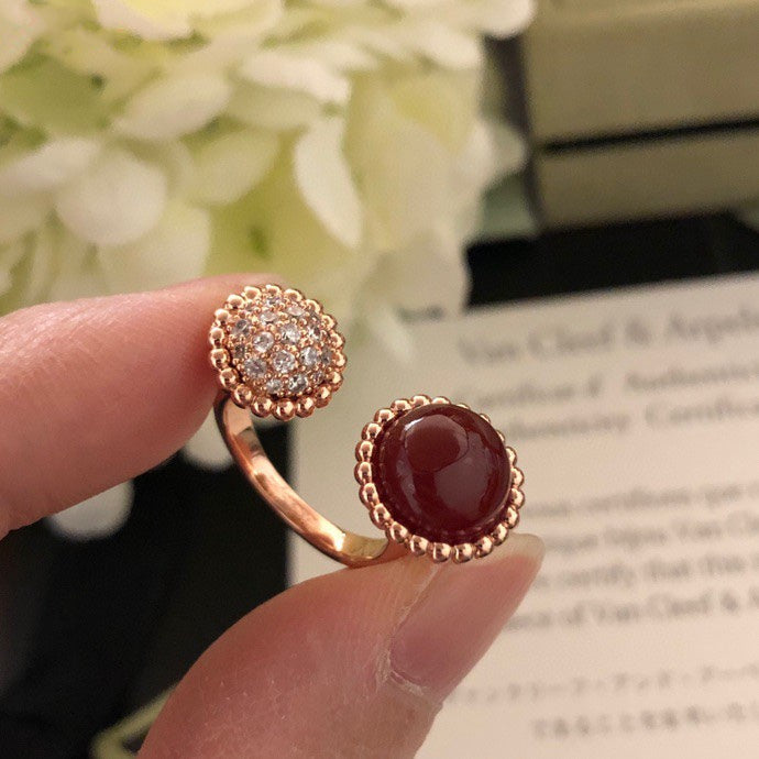 [⭐⭐JeweliWhal]PERLEE COULEURS DIAMOND ROSE GOLD BETWEEN THE FINGER RING