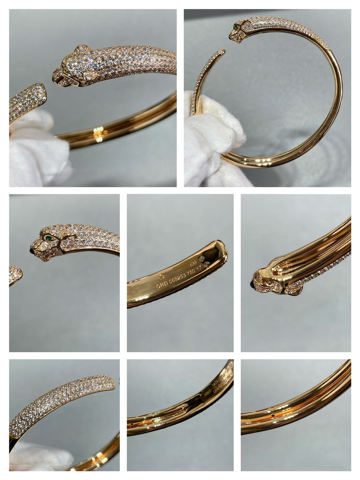 [⭐⭐JeweliWhal]PANTHERE FULL DIAMOND OPEN BRACELET