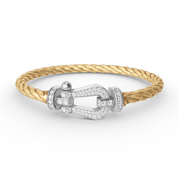 [⭐⭐JeweliWhal]FORCE LARGE HORSESHOE FULL DIAMOND BRACELET SILVER