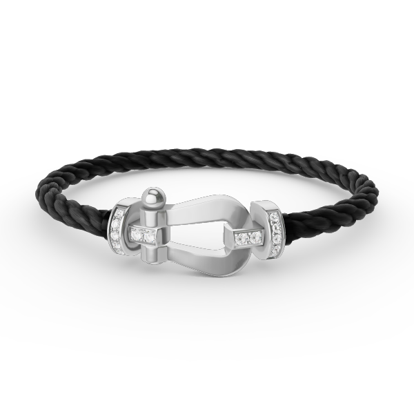 [⭐⭐JeweliWhal]フォース ラージ ホースシュー ハーフダイヤモンド ブレスレット シルバー
