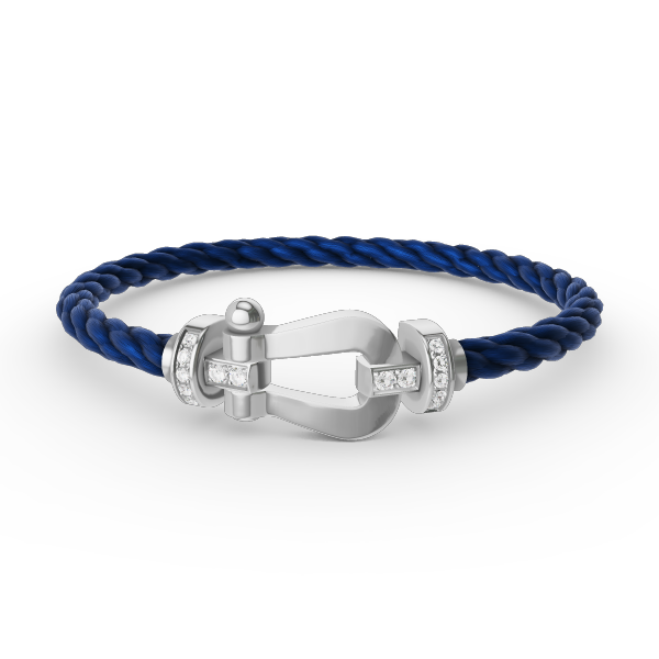 [⭐⭐JeweliWhal]フォース ラージ ホースシュー ハーフダイヤモンド ブレスレット シルバー