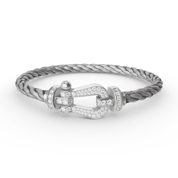 [⭐⭐JeweliWhal]FORCE LARGE HORSESHOE FULL DIAMOND BRACELET SILVER