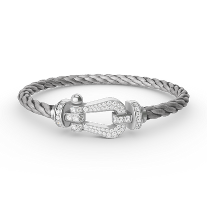 [⭐⭐JeweliWhal]FORCE LARGE HORSESHOE FULL DIAMOND BRACELET SILVER
