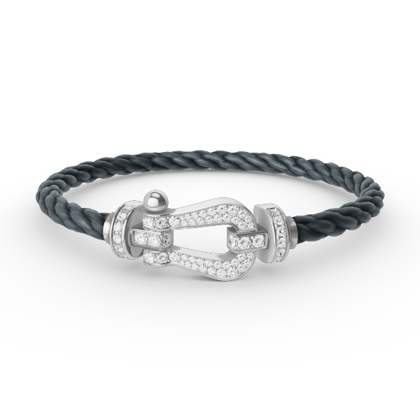 [⭐⭐JeweliWhal]FORCE LARGE HORSESHOE FULL DIAMOND BRACELET SILVER