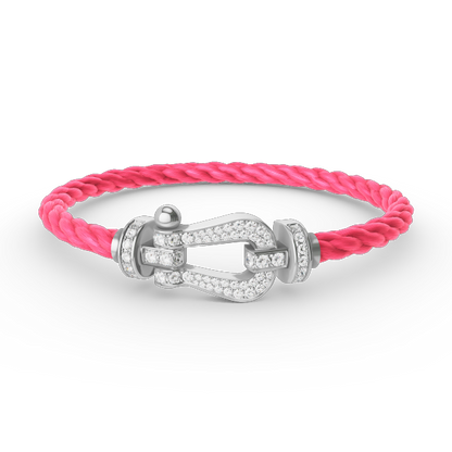 [⭐⭐JeweliWhal]FORCE LARGE HORSESHOE FULL DIAMOND BRACELET SILVER
