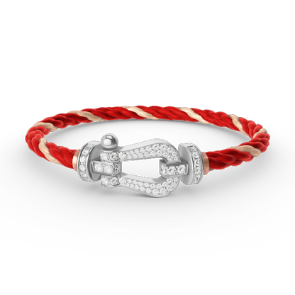 [⭐⭐JeweliWhal]FORCE LARGE HORSESHOE FULL DIAMOND BRACELET SILVER