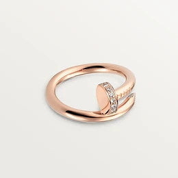[⭐⭐JeweliWhal]JUSTE RING 2.65MM PINK GOLD DIAMOND