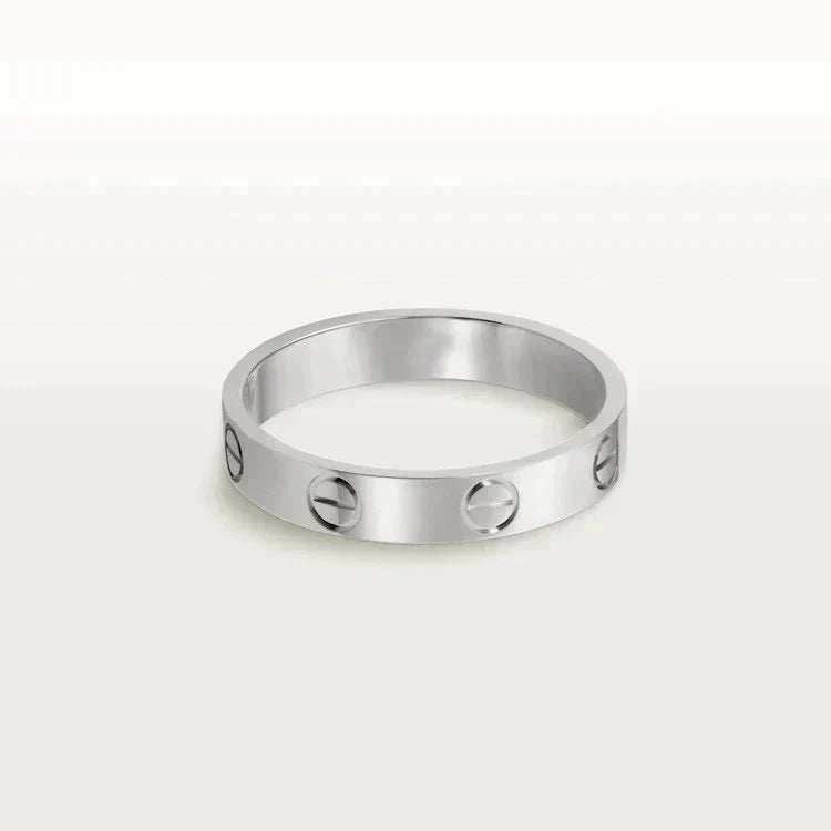 [⭐⭐JeweliWhal]LOVE RING 4MM 1 DIAMOND SILVER
