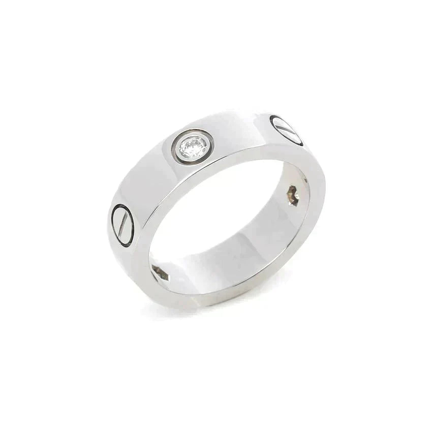 [⭐⭐JeweliWhal]LOVE RING 5.5MM 3 DIAMONDS SILVER