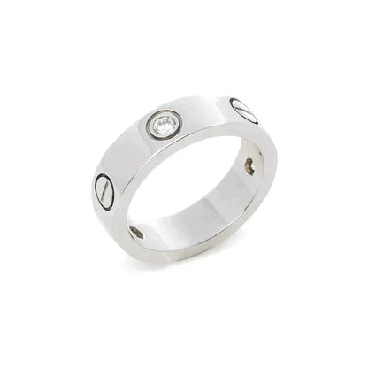 [⭐⭐JeweliWhal]LOVE RING 5.5MM 3 DIAMONDS SILVER