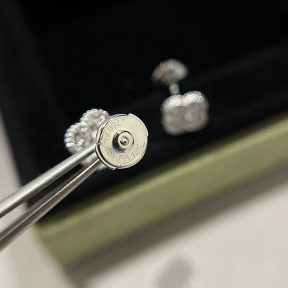 [⭐⭐JeweliWhal]CLOVER MINI DIAMOND STUD EARRINGS
