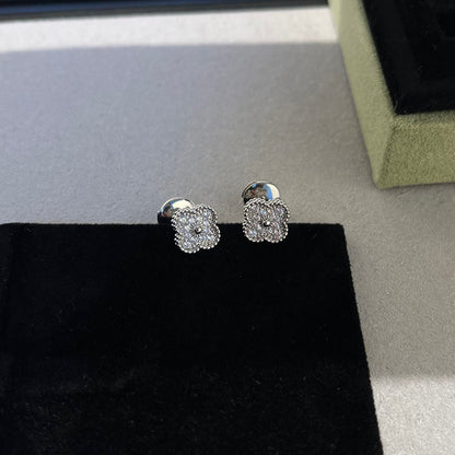 [⭐⭐JeweliWhal]CLOVER MINI DIAMOND STUD EARRINGS