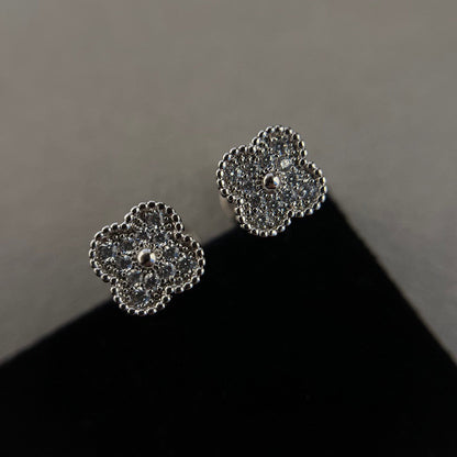 [⭐⭐JeweliWhal]CLOVER MINI DIAMOND STUD EARRINGS