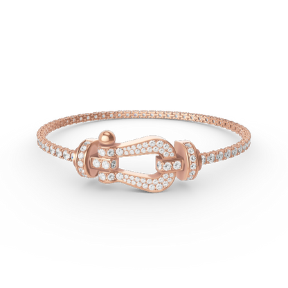[⭐⭐JeweliWhal]FORCE  LARGE HORSESHOE FULL DIAMOND TENNIS BRACELET