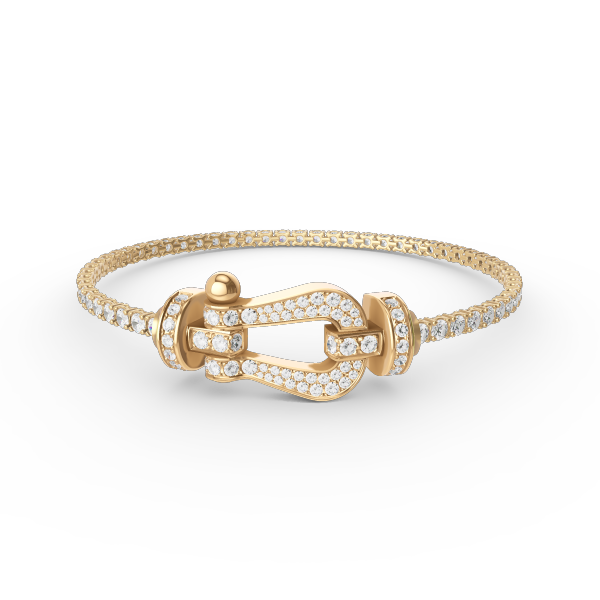 [⭐⭐JeweliWhal]FORCE  LARGE HORSESHOE FULL DIAMOND TENNIS BRACELET