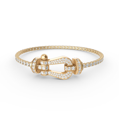 [⭐⭐JeweliWhal]FORCE  LARGE HORSESHOE FULL DIAMOND TENNIS BRACELET